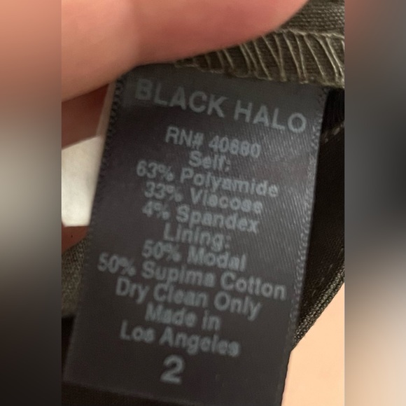 Black Halo Zipper Back Pants Size 2 - Picture 3 of 6